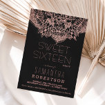 Roos gold boho floral mandala Sweet 16 party Kaart<br><div class="desc">Een moderne,  eenvoudige roos gouden boho floral hand,  met een taaie zwarte achtergrond,  die mandala Sweet zestien verjaardagsfeestdagen oproept. Ideaal voor chic,  elegant bohemienthemagefeest</div>