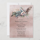 Roos Gold Boho Floral Triangle Bridesmaids Lunch Kaart (Voorkant)