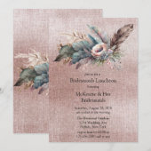 Roos Gold Boho Floral Triangle Bridesmaids Lunch Kaart (Voorkant / Achterkant)