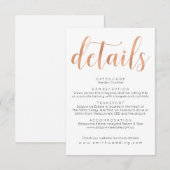 Roos Gold Boho trouwgegevens Info Kaart (Voorkant / Achterkant)