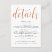 Roos Gold Boho trouwgegevens Info Kaart (Voorkant)