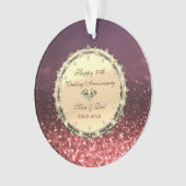 Roos Gold Bokeh, Diamonds 50th Wedding Jubileum Ornament (voorkant)