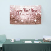 Roos Gold Bokeh Happy New Year Party Spandoek (Beurs)