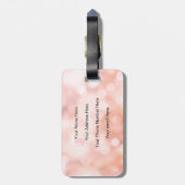 Roos Gold Bokeh Monogram Name Initiaal Girly Chic Bagagelabel (Achterkant verticaal)