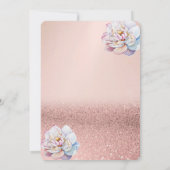 Roos Gold Bokeh, Swan Floral Baby shower Kaart (Achterkant)