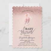Roos Gold Bokeh, ventilatorballetschoenen Baby sho Kaart (Voorkant)