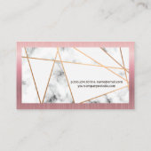 Roos Gold Border Abstracte Metallic Lines | Marmer Visitekaartje (Achterkant)