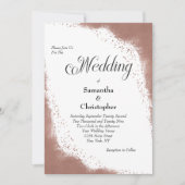 Roos Gold Border Glam Bling Modern Elegant Wedding Kaart (Voorkant)