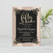 Roos Gold Border Gold Mandala 50e verjaardag Kaart (Staand voorkant)