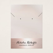 Roos Gold Border Jewelry Earring Ketting Display Visitekaartje (Voorkant)