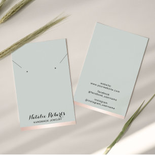 Roos Gold Border Jewelry Earring Ketting Display Visitekaartje