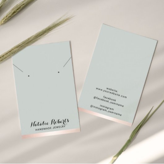 Roos Gold Border Jewelry Earring Ketting Display Visitekaartje