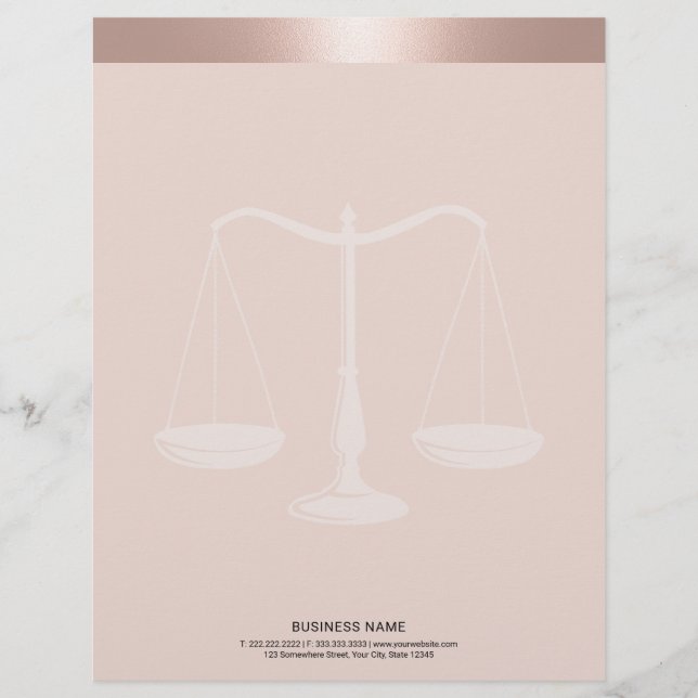 Roos Gold Border Lawyer Scale Attorney of law Briefhoofd (Voorkant)