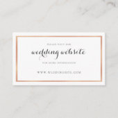 Roos Gold Border Moderne bruiloft website Kaart (Voorkant)