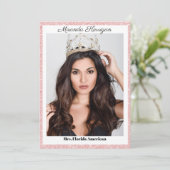 Roos Gold Border Pageant Autograph Kaart (Staand voorkant)