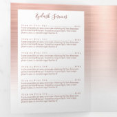 Roos Gold Bored Metal Monogram Manuscript Brochure Drieluik Kaart (Binnenzijde eerst)