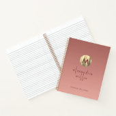 Roos Gold Bored Metal Monogram Script Ombre Notitieboek (Binnen)