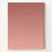 Roos Gold Bored Metal Monogram Script Ombre Notitieboek (Achterkant)