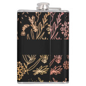 Roos Gold Botanical Doodle Pattern Handtekening Heupfles (Achterkant)