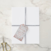 Roos Gold Botanische Bloemen Grijs Bruiloft Dank u Cadeaulabel (Met Touw)