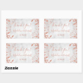 Roos Gold Botanische Bloemen Grijs Bruiloft Dank u Rechthoekige Sticker (Vel)
