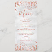 Roos Gold Botanische Bloemen Grijs Bruiloft Menu (Voorkant)