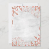 Roos Gold Botanische Bloemen Grijs Bruiloft Uitnod Kaart (Achterkant)