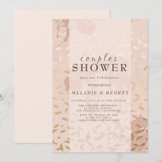 Roos Gold Botanische Koppels Douche Kaart (Voorkant / Achterkant)