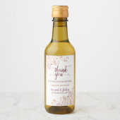 Roos Gold & Bourgogne Frilly Weddenschap Bedankt M Wijn Etiket (Voorkant)