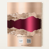 Roos Gold Bourgogne Metal Agaat Marmer Naam 2025 Planner (Achterkant)
