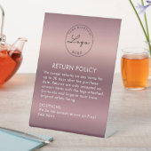 Roos Gold Boutique Retourbeleid Reclamebord Met Voetstuk (Insitu)