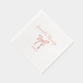 Roos Gold Bow & Script Folie Servetten (Rechts)