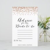 Roos Gold Brida Shower Game - Advice Kaart (Staand voorkant)