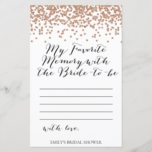Roos Gold Brida Shower Game - Favoriete Memory Kaa (Voorkant)