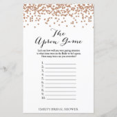 Roos Gold Brida Shower Game - Schort Game (Voorkant)