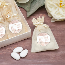 Roos Gold Bridal dress Shower - Hartelijk dank Ronde Sticker