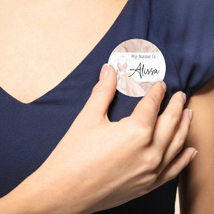 Roos Gold Bridal Dress Shownaam Ronde Sticker