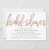 Roos Gold Bridal Shower-uitnodiging met Glitter Kaart (Voorkant)