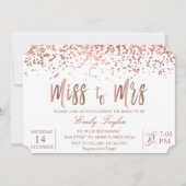 Roos Gold Bridal Shower Uitnodiging, Miss to Mrs. Kaart (Voorkant)