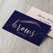 Roos Gold Brows Microblading Salon Typography Navy Visitekaartje