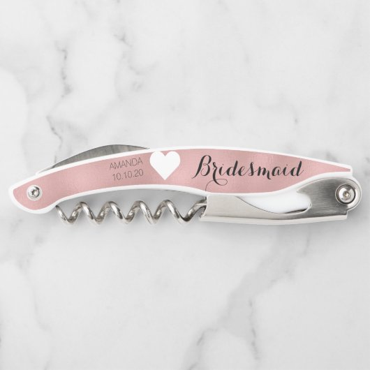 Roos Gold Bruids Party Girly Bruidsmeisje Heart Da Kurkentrekker (Achterkant)