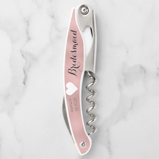 Roos Gold Bruids Party Girly Bruidsmeisje Heart Da Kurkentrekker (Achterkant)