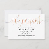 Roos Gold bruiloft repetitie diner uitnodigingen (Voorkant)