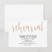 Roos Gold bruiloft repetitie diner uitnodigingen (Voorkant / Achterkant)