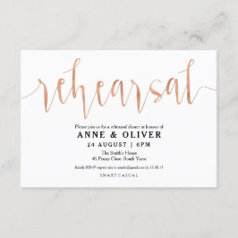 Roos Gold bruiloft repetitie diner uitnodigingen