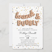 Roos Gold Brunch & Bubble Bridal Shower Invitation Kaart (Voorkant)