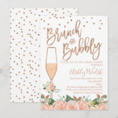 Roos Gold Brunch Bubble Bridal Shower Kaart (Voorkant / Achterkant)