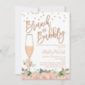 Roos Gold Brunch Bubble Bridal Shower Kaart (Voorkant)