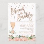 Roos Gold Brunch Bubble Bridal Shower Kaart<br><div class="desc">Roos Gold Brunch Bubble Bridal Shower Deze bruine doucheuitnodiging bevat twee florale waterverven in de schoppen van perziken en een groot elegant champagneglas in een bruine roos gouden textuur en perzikkleurige waterverf. De post is ook in faux roos gold en maakt deel uit van het afbeelding. Deze eenvoudige maar elegante...</div>