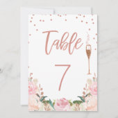 Roos Gold Brunch Bubble Vrijgezellenfeest Table Nu Kaart (Voorkant)